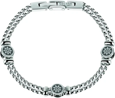 Sector Jewels SADQ34 Bracciale Da Uomo in Acciaio Inox Inossidabile, 22 Cm, Senz - Immagine 1 di 4