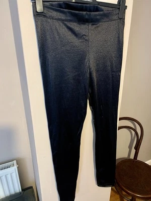 H&M Black Elastic Shine Leggins Size L - Image 1 of 3