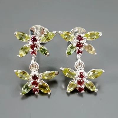 Jewellery Natural Peridot Earrings 925 Sterling Silver /E129224 - Image 1 of 4