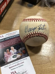 GEORGE FOSTER SIGNED AUTOGRAMM ONL BASEBALL Cincinnati Red Giant Met Imperfect C - Bild 1 von 6