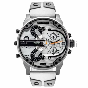 Reloj Cronógrafo Diesel Original DZ7401 Mr Daddy 2.0 Correa Cuero Blanco 57 x 66 mm - Imagen 1 de 6