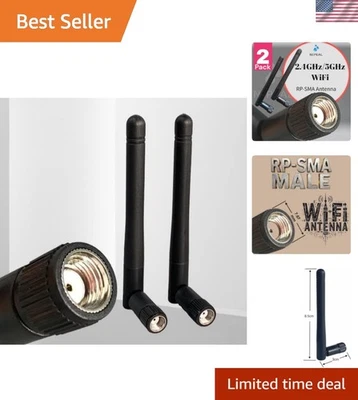 High-Gain 3dBi Dual Band WiFi Antenna 2.4GHz/5GHz for Security Camera Systems - Image 1 of 4