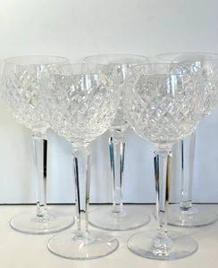 Waterford Kristall Alana Hock Weingläser groß 7 3/8" Set (5) Irland NEUWERTIG - Bild 1 von 8
