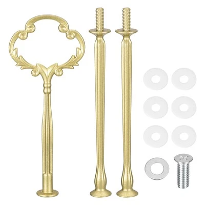 1 Set 3-Tier Cupcake Stand Hardware Fitting for Cake Stand, Flower Gold - Image 1 of 4