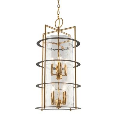 Lámpara de araña Artcraft Lighting AC11818 Burford 15" W - latón/negro/transparente Foto 1 de 4