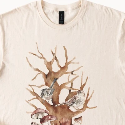 Camiseta con gráfico de árbol de setas de aves camiseta de naturaleza Foto 1 de 4