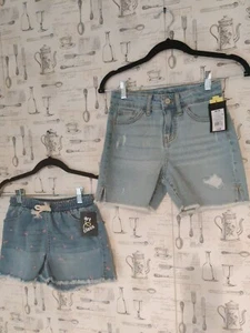 Art Class Girl's Size M (7/8) High Rise Distressed Jean Shorts (Lot of 2) New - Picture 1 of 9