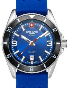 Swiss Alpine Military 7034.1836 Mens Watch Sierra silver blue 42mm 10ATM - Picture 1 of 5