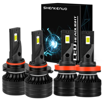 4x 9005 H11 LED Headlight High Low Beam Bulbs for Jeep Grand Cherokee 2011-2017 - Image 1 of 4