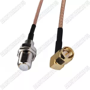 RG316 80cm SMA Male Right Angle to F Female Bulkhead Pigtail Cable For Wireless - Picture 1 of 4