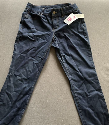 NUEVO Pantalones de mezclilla elásticos para mujer Bobbie Brooks pequeños lisos azules oscuros nuevos con etiquetas Foto 1 de 4