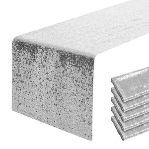 6 Packs 12 X 72 Inches Silver Sequin Table Runner Glitter Runner For Birthday Pa - Picture 1 of 7