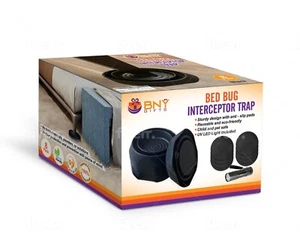 Bed Bug Interceptors, Bug Detector and Bed Bug Trap, with Anti Skid Pads,Black - Picture 1 of 8