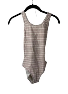 Hanna Andersson Girls Purple White Striped One Piece Swim Suit Size 140cm/US 10 - Picture 1 of 7
