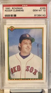 Roger Clemens 1990 Bowman PSA 10 GEM MT #268 **POP 14** - Bild 1 von 2