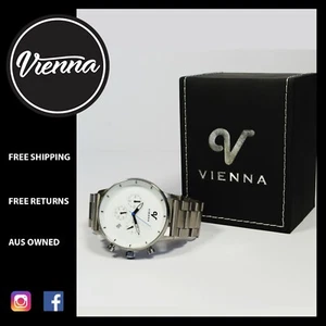 Mens Silver Watch Luxury Timepice Vienna Apparel Japanese Movement - Picture 1 of 8