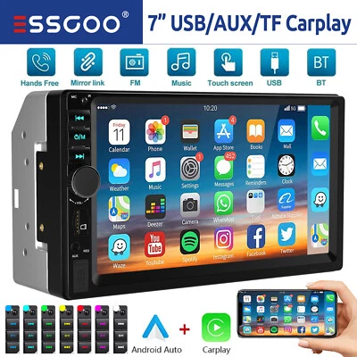 Autoradio 2 DIN Apple Carplay Android Auto Bluetooth AUX USB TF MP5 Touch Screen - Immagine 1 di 4