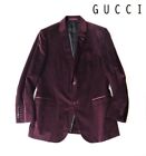 Gucci Men's Tailored Jacket Bordeaux Velor Fashion Stylish Size 52 Made in Italy