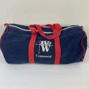 Hallmark Sailmakers Vintage Canvas Duffle Bag Navy Blau Rot Connecticut Maritim - Bild 1 von 10