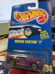 Hot Wheels Nissan Custom “Z” Purple w/ Silver UHs 1991 Blue Card # 234 - Picture 1 of 7
