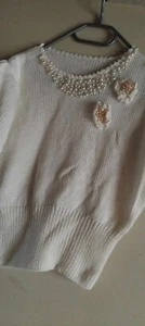 Damenpullover , Pulli , Pullover , Strickpullover , Freizeitpullover , Perlen - Bild 1 von 3