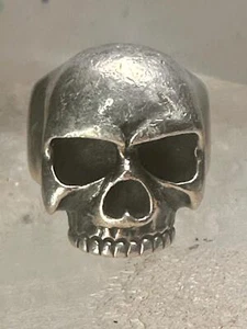 Anello teschio fascia biker misura 8,50 argento sterling donna uomo - Foto 1 di 12