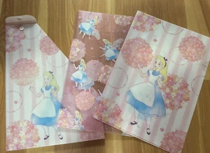 Alice in the Wonderland Pink Cherry Blossom A4 Clear Folder Tokyo Disney Japan - Picture 1 of 2