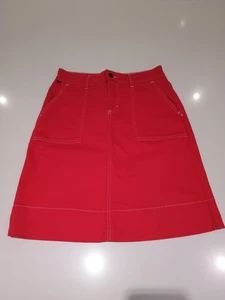 Crew Clothing Co. Red Denim Skirt Midi UK10 - Picture 1 of 5
