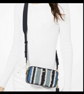 Michael Kors Denim Jet Set Medium Camera Crossbody Bag New with Tag - Picture 1 of 8