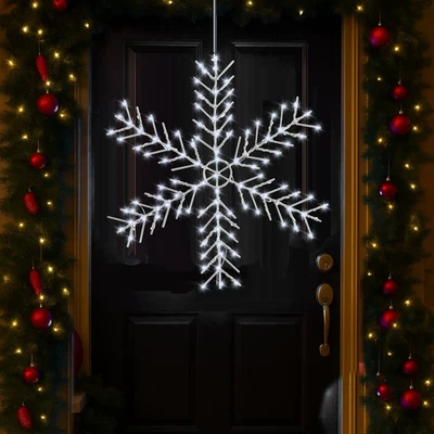Christmas Snowflake Window Lights 72 LED Battery Timer Xmas Decor Indoor Outdoor - Image 1 of 4