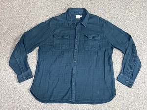 Fint and Tinder Double Gauze Button Up Shirt Mens Size XXL Green Double Pocket - Picture 1 of 16