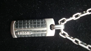 Fossil Kette, Edelstahl, unisex, Halskette, Silber Karabiner, 51cm, wie neu - Bild 1 von 4