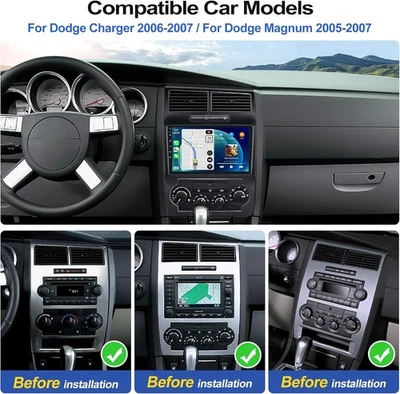 Radio estéreo para automóvil Android 15 GPS 2+64G para Dodge Charger Magnum 2005-2007 Foto 1 de 4