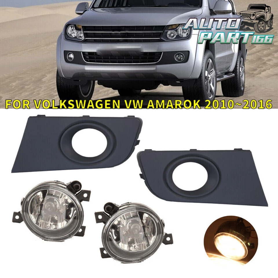 Par de luces antiniebla para VW Amarok 2010-2016 parachoques delantero luz antiniebla con bisel de cubierta Foto 1 de 4