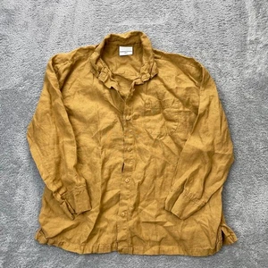 Parachute Shirt Womens Large Yellow Oversized Linen Long Sleeve Lightweight - Picture 1 of 6