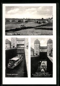 AK Minden i. W., Kanalbrücke über die Weser, Salon-Passagierschiff Porta Westfa - Picture 1 of 2