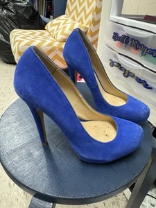 Aldo Craven Size 7 Cobalt Blue Suede Upper 5" Platform Stiletto Heels Pumps - Picture 1 of 2