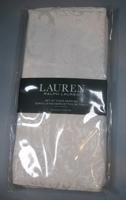 Juego de cuatro servilletas Lauren Ralph Lauren crema/marfil Foto 1 de 4