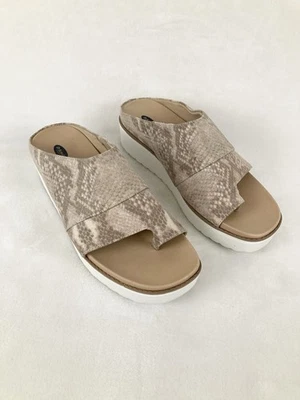 Tanga Dr Scholls Morris sandálias femininas tamanho 8.5 estampa de cobra bege padrão creme - Imagem 1 de 4