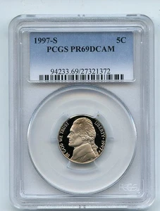 1997 S 5C Jefferson Nickel Proof PCGS PR69DCAM - Picture 1 of 1