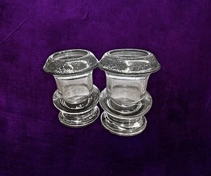 Sterling Silber Akzent Glas Zahnstocher Halter Set von zwei (#342) - Bild 1 von 5