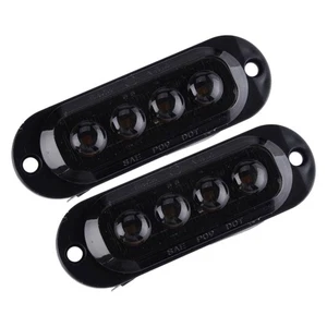 2pc Smoked Black Lens Red LED Side Marker Clearance Light Indicator 12V-24V hot - Picture 1 of 6