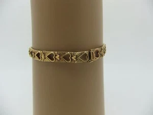 Pulsera para dama vintage de 14 k seccional corazón abierto alrededor de los años 70 - Imagen 1 de 3