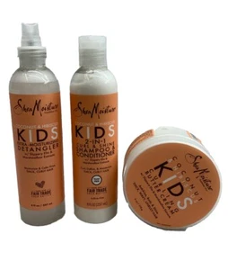 (3) Coconut Hibiscus Kids Set Curling Butter 2in1 Shampoo Conditioner Detangler - Picture 1 of 8