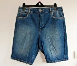 Gorgeous Blue Traditional Style Cotton Denim Shorts from Blue 73 ~ Size 18 - NEW - Picture 1 of 4