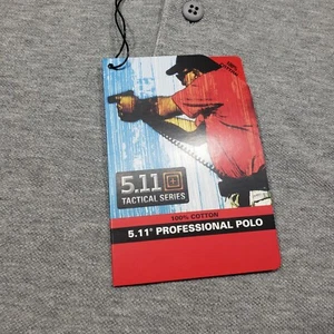 5.11 Tactical Professional Polo Shirt Mens Medium Gray Short Sleeve 100% Cotton - Picture 1 of 12