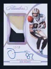 2022 Panini Flawless Joe Horn Silver Patch Auto /10 New Orleans Saints