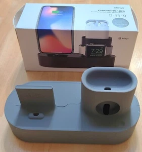 Elago 3 in 1 Charging Hub for Apple Watch Air Pods iPhone Dark Gray - Picture 1 of 12