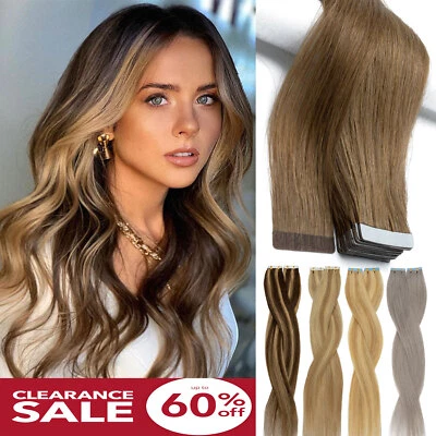 LIQUIDACIÓN 40 PIEZAS Cinta Gruesa en Extensión de Cabello Humano 100% Remy Cabeza Completa Trama de Piel Foto 1 de 4