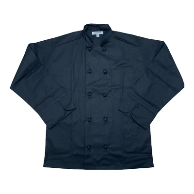 Edwards Tuff-Tested Black Long Sleeve Double Button Chef Top Medium B65 - Image 1 of 4